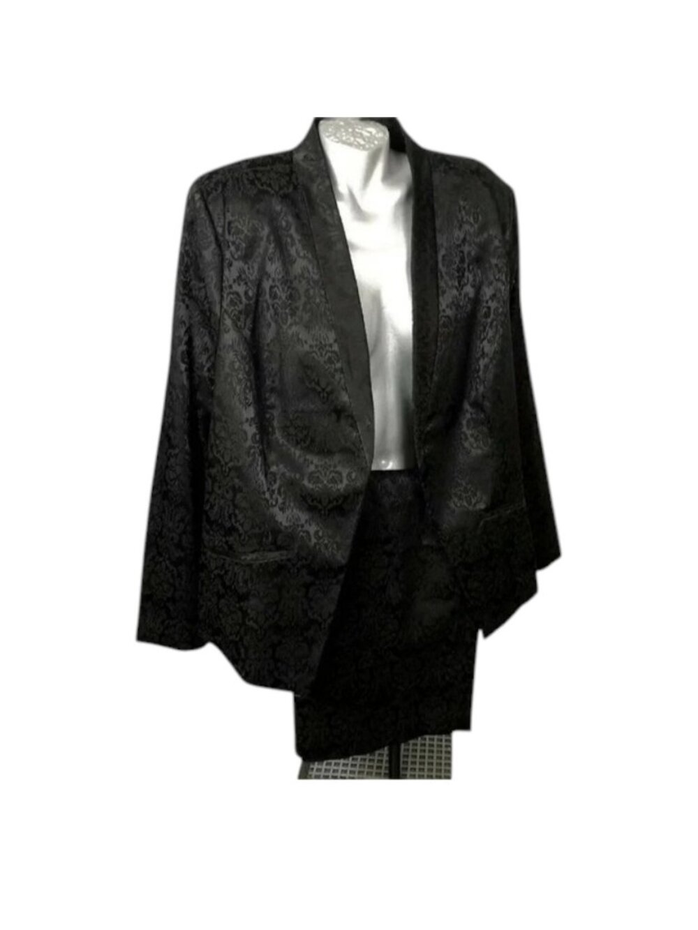 Penningtons Woman's Suit Black Jacquard Jacket Skirt‎ Plus Size  22 New